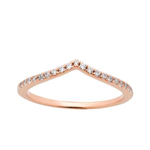 <p>V-Shaped Fitted Ring with 25 x .01ct Diamonds</p>